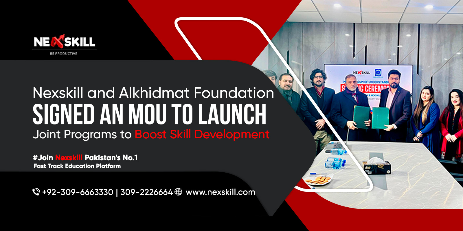 NEXSKILL and ALKHIDMAT Foundation Signed an MOU To Launch Joint Programs to Boost Skill Development