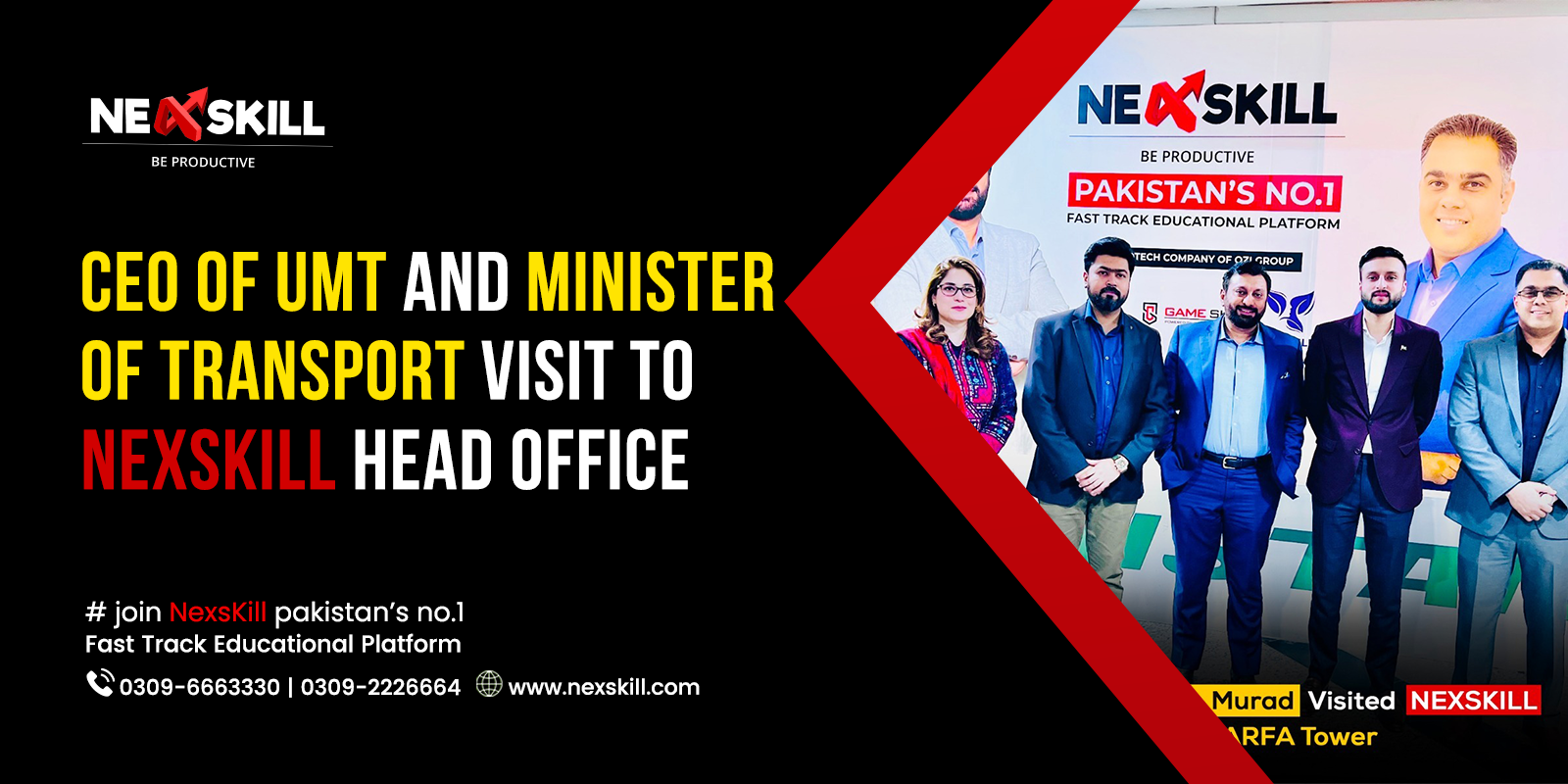 CEO of UMT and Minister of Transport Visit to Nexskill Head Office